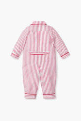 Infant Antique Red Ticking Romper